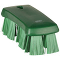 2 5/8 in W Scrub Brush, Stiff, 6 7/8 in L Handle, 6 7/8 in L Brush, Green, Polypropylene