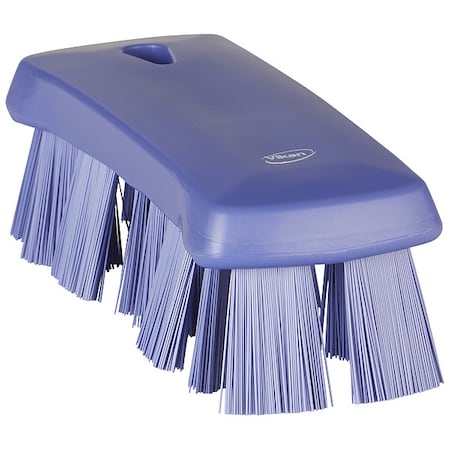 2 5/8 in W Scrub Brush, Stiff, 6 7/8 in L Handle, 6 7/8 in L Brush, Purple, Polypropylene