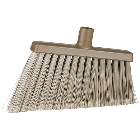11 3/8 in Sweep Face Angle Broom, Soft, Synthetic, Brown