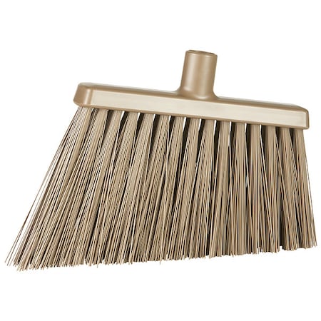 11 3/8 in Sweep Face Angle Broom, Stiff, Synthetic, Brown
