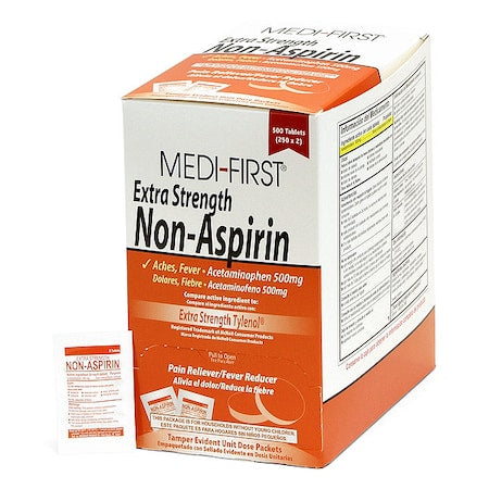 Extra Strength Non-Aspirin, 500mg, PK500 (250 pks of 2)