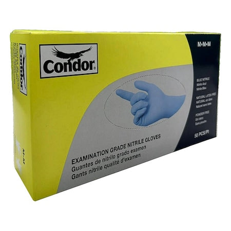 Disposable Gloves, Chemical-Resistant/Medical Grade, 7 mil, Nitrile, Powder-Free, M, 50 PK, Blue
