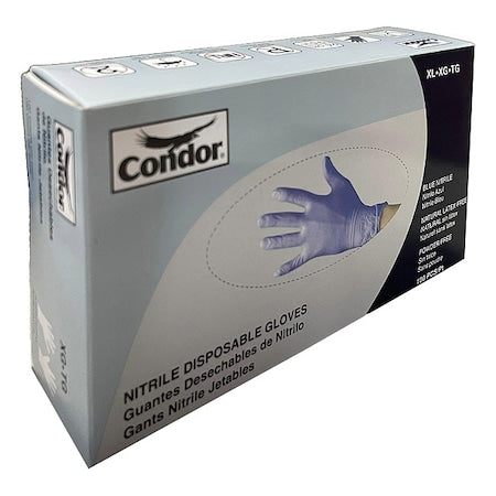 Disposable Gloves, Food-Grade/Gen Purpose, 4 mil, Nitrile, Powder-Free, XL, 100 PK, Blue