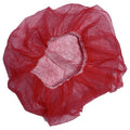 Bouffant Cap, Polypropylene, 24 in Dia., Red, 100 PK