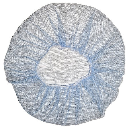 Hairnet, Polyester, 24 in Dia., Blue, 100 PK