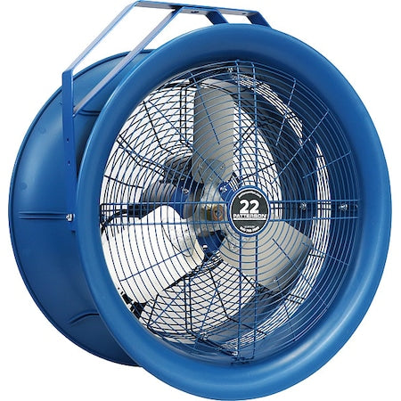 High Velocity Industrial Fan, Ceiling, Column, Floor, Wall Mount, 22 in Blade Dia, 277V, 5,570 cfm