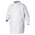 KleenGuard A40 Breathable Lab Coat, Microporous Film Laminate, Snaps Closure, White, S, 30 PK