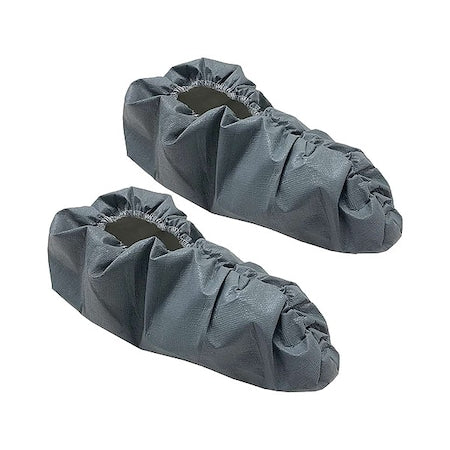 Disposable Shoe Covers, Microforce Fabric, White, Slip Resistant Sole: Yes , L