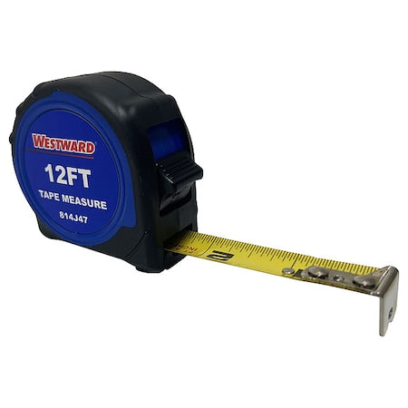 Tape Measure, 5/8"x12 ft, Steel, Yellow