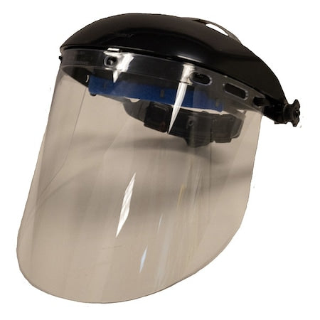 Face Shield, Clear Visor, 8 in Height, Ratchet Suspension