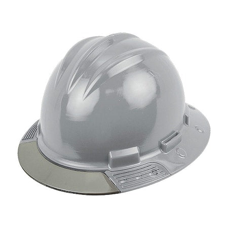 Full Brim Hard Hat, HDPE, 4 Point Ratchet, Type 1, Class E, Gray