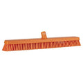 24 in Sweep Face Broom Head, Soft/Stiff Combination, Orange