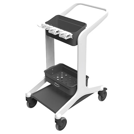 Janitorial Cart, Swivel, White, PPP, 23.4 lb