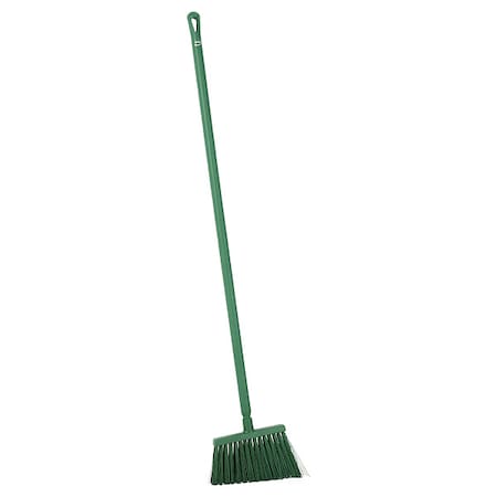 11 3/8 in Sweep Face Angle Broom, Stiff, Green