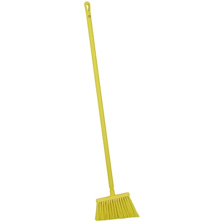 11 3/8 in Sweep Face Angle Broom, Stiff, Yellow
