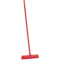 16 in Sweep Face Push Broom, Soft/Stiff Combination, Red