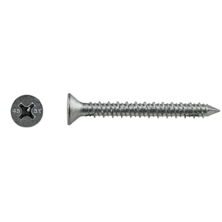 Screw Anchor, 1/4 in Dia., Flat, 3 1/4 in L, Stainless Steel Climaseal, 100 PK