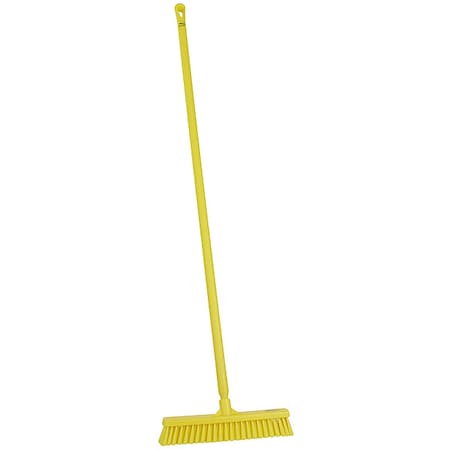 16 in Sweep Face Push Broom, Medium, Yellow