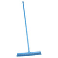 24 in Sweep Face Push Broom, Soft/Stiff Combination, Blue