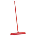 24 in Sweep Face Push Broom, Soft/Stiff Combination, Red
