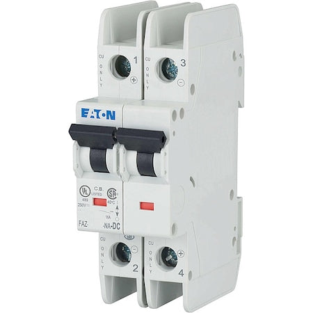 IEC Miniature Circuit Breaker, FAZ-NA Series, 13A, 2 Pole, Not Rated, 10kA at 277/480V AC, C Curve