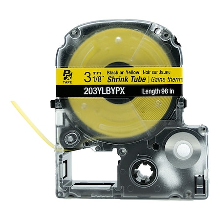 Sleeve Label, Yellow, Polyolefin, 1/8 in W