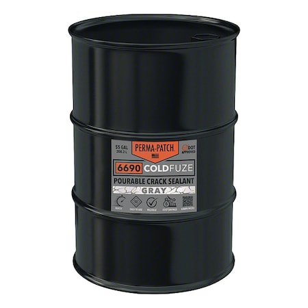 Crack Filler, Drum, Gray, 4, 400 Linear ft for Cracks 1/2'' Width and 1/2'' Deep Coverage