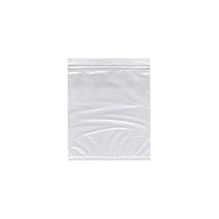 Reclosable Bag, Zip Seal, 8 in L, 6 in W, 6 mil Thick, Low Density Polyethylene (LDPE), Clear