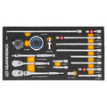 18 Piece 1/4" 90-Tooth Ratchet & Drive Tool Set with Foam Storage Tray