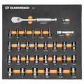 31 Piece 3/8" Drive 90T Ratchet and Bolt Biter Socket Set with Foam Storage Tray