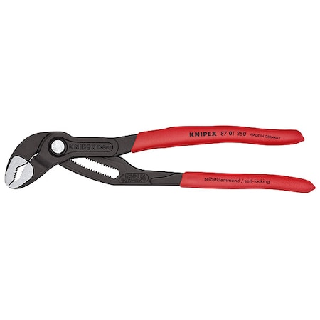 Cobra 10" High-Tech Water Pump Pliers, Serrated, Push-Button
