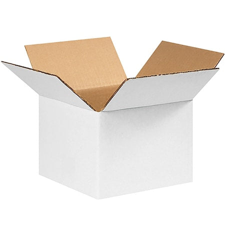 8 in x 8 in x 6 in Shipping Box, White, Corrugate, Single Wall, 32 ECT