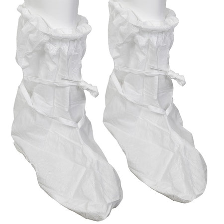 Disposable Boot Covers, SMS, White, Slip Resistant Sole: No , Universal