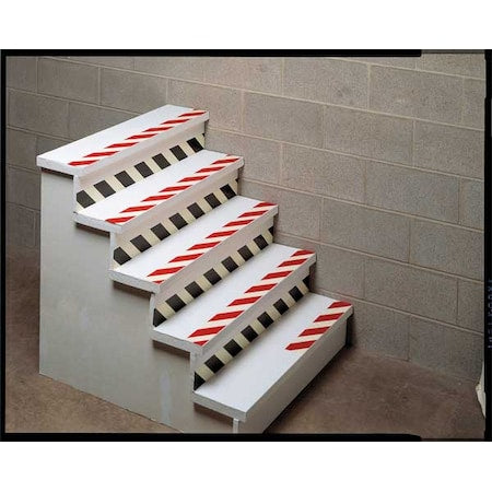 Floor Marking Tape, vinyl, Striped, Red, 1 in W., 10 mil Thickness