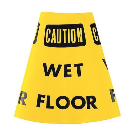 Traffic Cone Collar, Waterproof Cloth Vinyl, 10 1/2 in Height, 0.5 lb, Yellow 6 PK