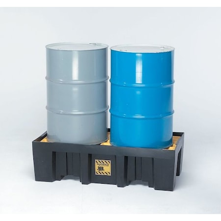 Spill Pallet, 2 Drums, 2, 000 lb Load Capacity, High Density Polyethylene