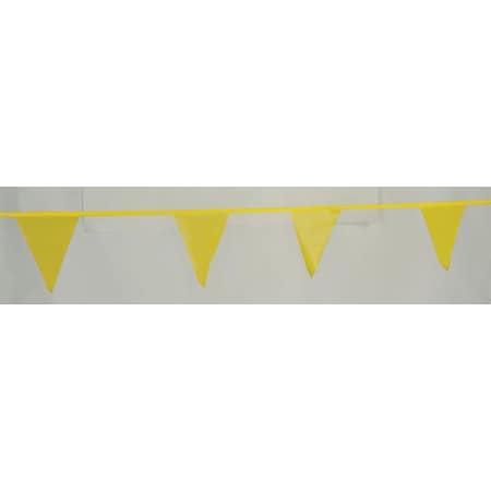 Pennants, Polyethylene, Yellow, 60 ft.