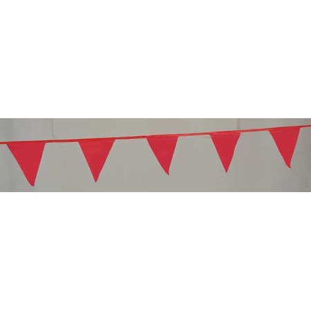 Pennants, Polyethylene, Red, 60 ft.