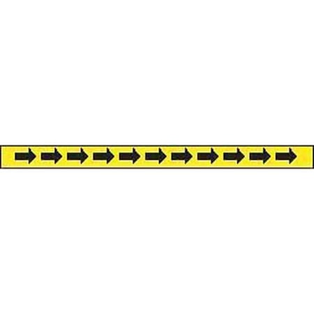 Floor Marking Tape, vinyl, No Legend, Black, Yellow, 2 in W., 5 mil Thickness
