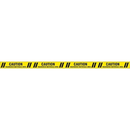 Floor Marking Tape, Polyester, Message, Black, Yellow, 3 in W., 7 mil Thickness
