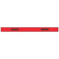Barricade Tape, Danger, Red, 2 in Wide x 180 ft Length, Vinyl, 4 mil