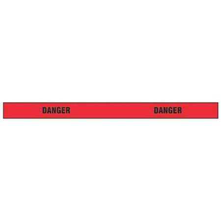 Barricade Tape, Danger, Red, 2 in Wide x 180 ft Length, Vinyl, 4 mil