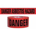 Barricade Tape, Danger Asbestos Removal, Red, 3 in Wide x 500 ft Length, Polypropylene, 4 mil