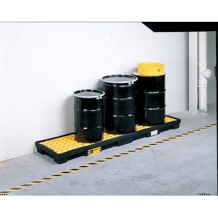 Spill Deck, 66 gal Spill Capacity, 4 Drums, 8, 000 lb Load Capacity, Polyethylene