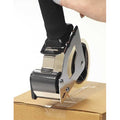 Tape Dispenser, 5 in Tape Core Dia, Pistol, Foam, Plastic, Rubber, Steel, Black, Silver