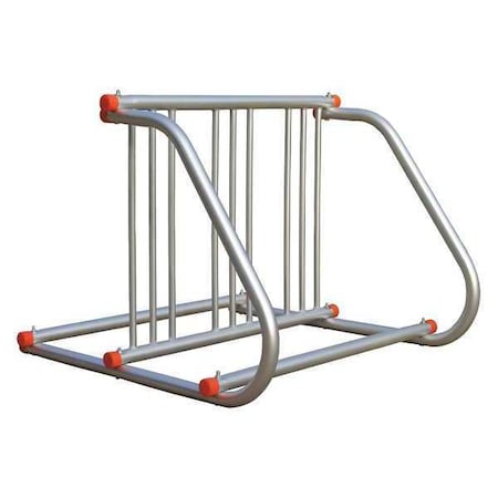 Bike Rack, 2-Sided, 6-Bike, 39-1/2 in., Slvr