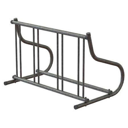 Bike Rack, 1-Sided, 4-Bike, 48 in., Silver