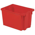 Hang & Stack Storage Bin, Plastic, Red, 12 1/8 in H, 13 in W, 19 1/2 in L