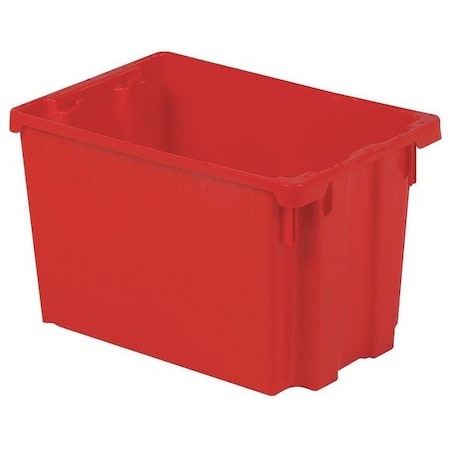 Hang & Stack Storage Bin, Plastic, Red, 12 1/8 in H, 13 in W, 19 1/2 in L