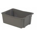 Hang & Stack Storage Bin, Plastic, Gray, 10 1/2 in H, 18 3/4 in W, 26 1/8 in L